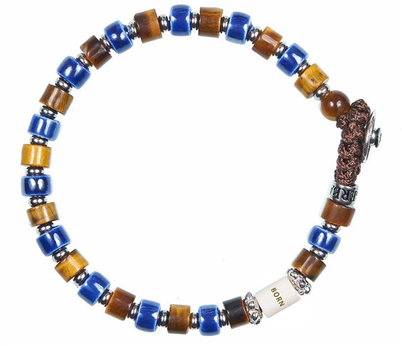 Bracciale Gerba Uomo Born in Acciaio Pietre dure BORN 14 - BORN 14